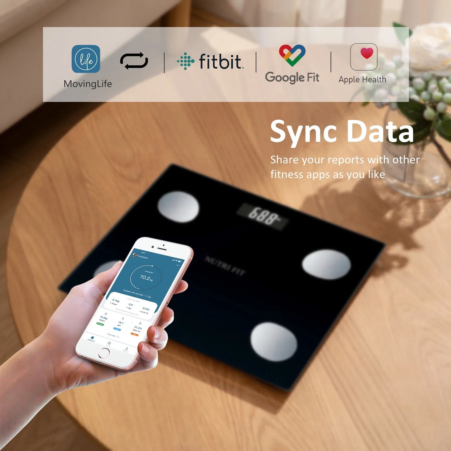 Smart Scale for Body Weight and Fat, Digital Bathroom Body Scales Composition Analyser