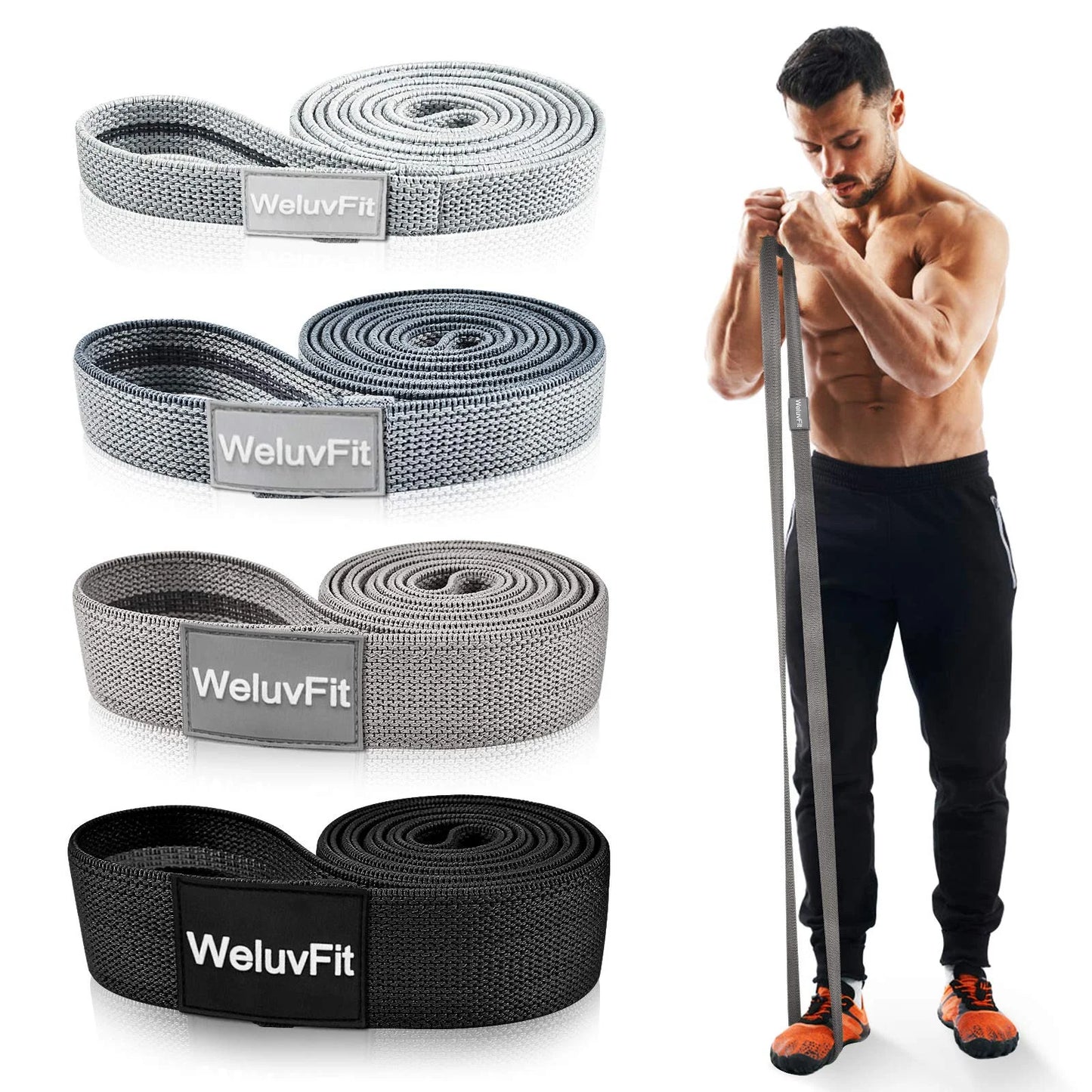 Long Resistance Bands, Workout Bands Resistance for Women and Men, Fitness Loop Booty Stretch Exercise Bands for Full Body Workout & Weight Training, Pull up Assistance Bands for Home Gym