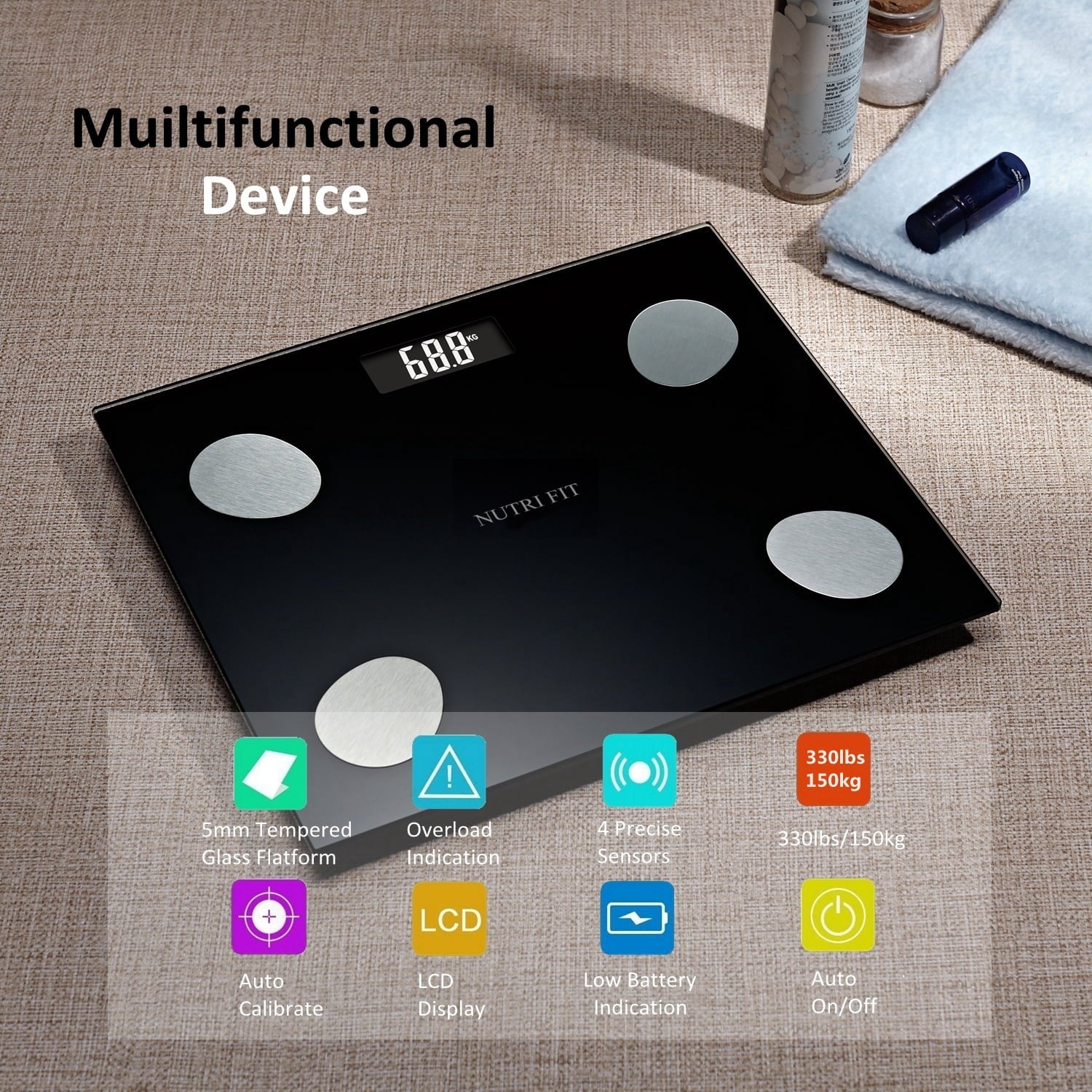 Smart Scale for Body Weight and Fat, Digital Bathroom Body Scales Composition Analyser