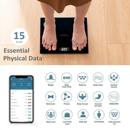 Smart Scale for Body Weight and Fat, Digital Bathroom Body Scales Composition Analyser
