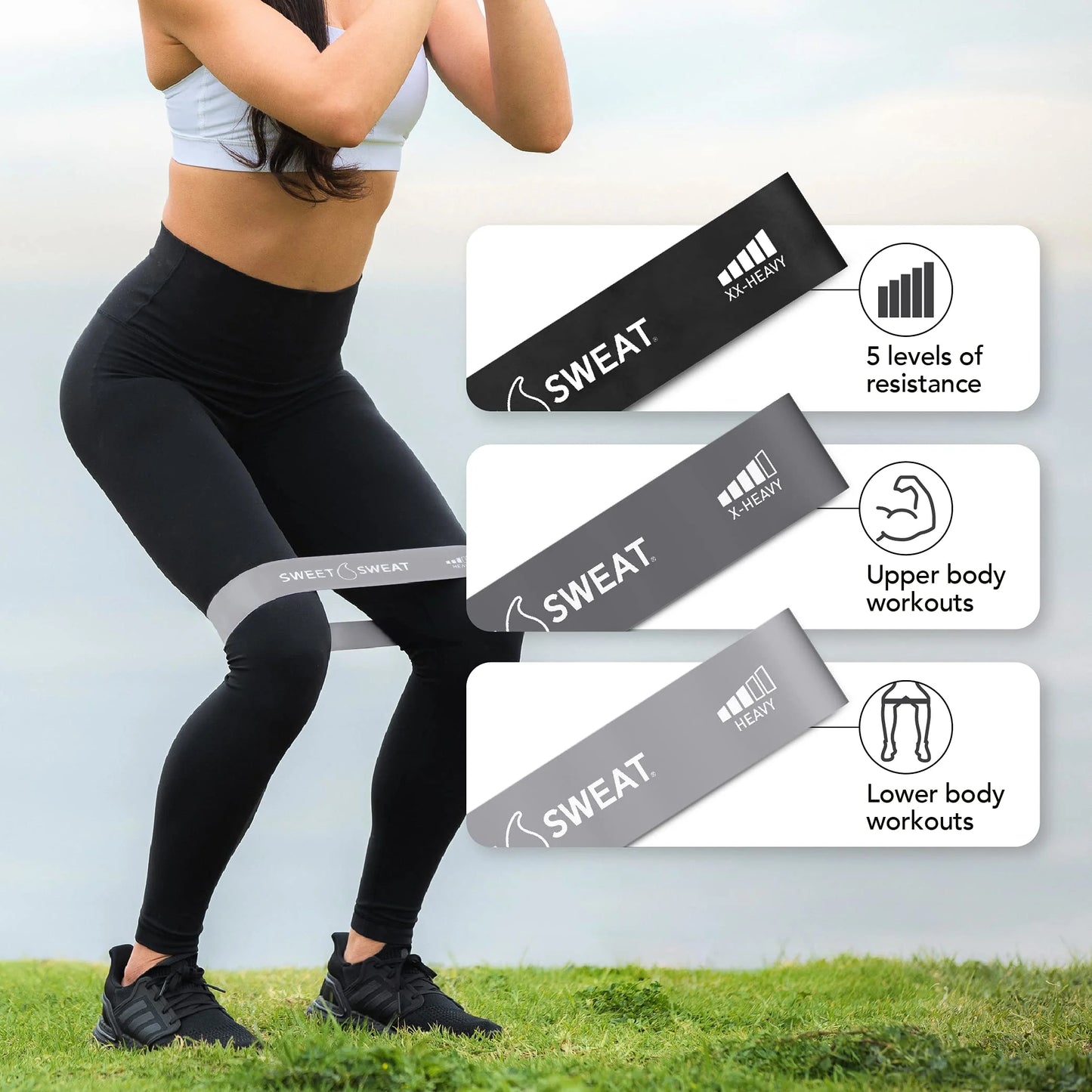 Sweet Sweat Mini Loop Resistance Bands (Toned - Set of 5)