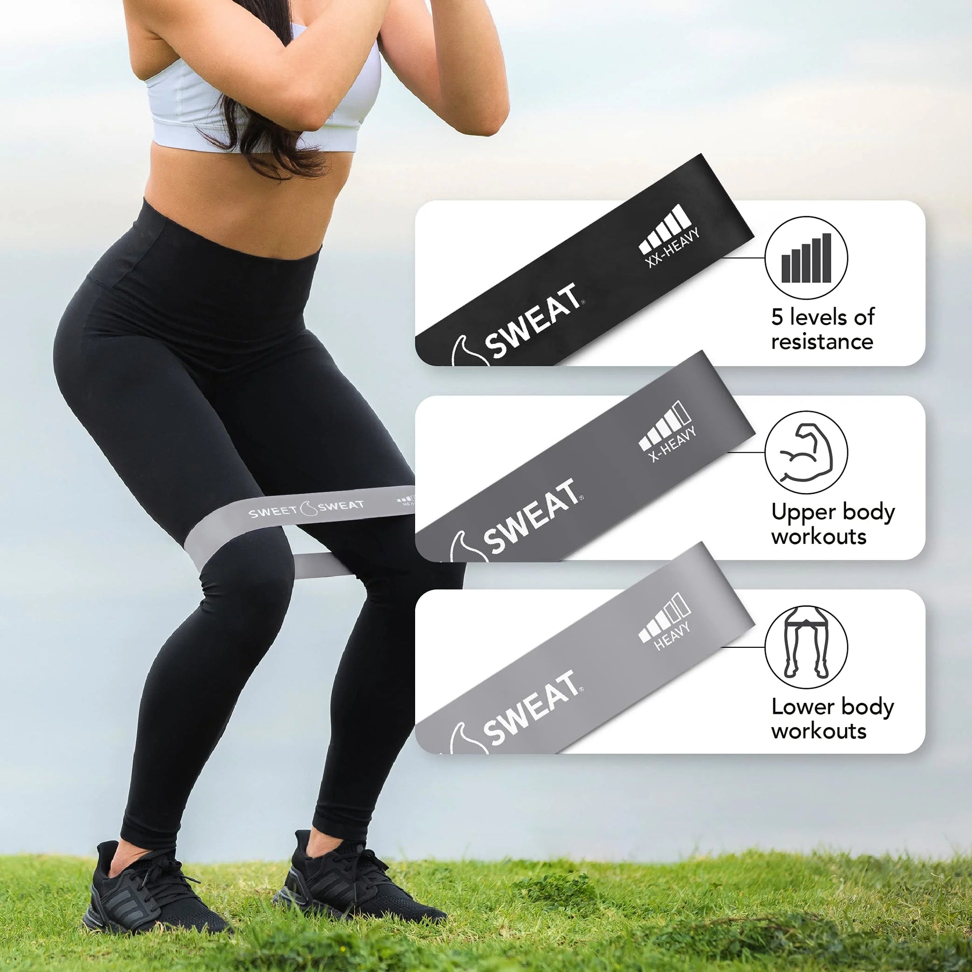 Sweet Sweat Mini Loop Resistance Bands (Toned - Set of 5)