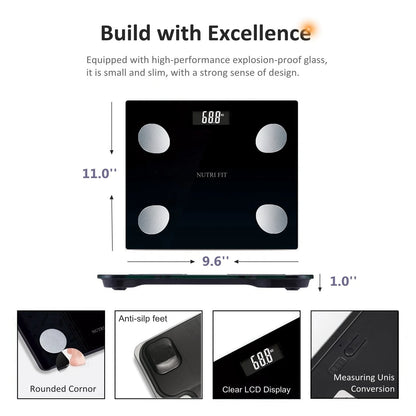 Smart Scale for Body Weight and Fat, Digital Bathroom Body Scales Composition Analyser